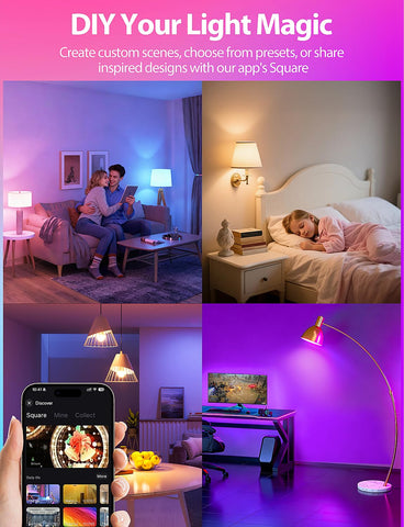 Odnora Smart Bulb with E26 base fits most fixtures for quick setup