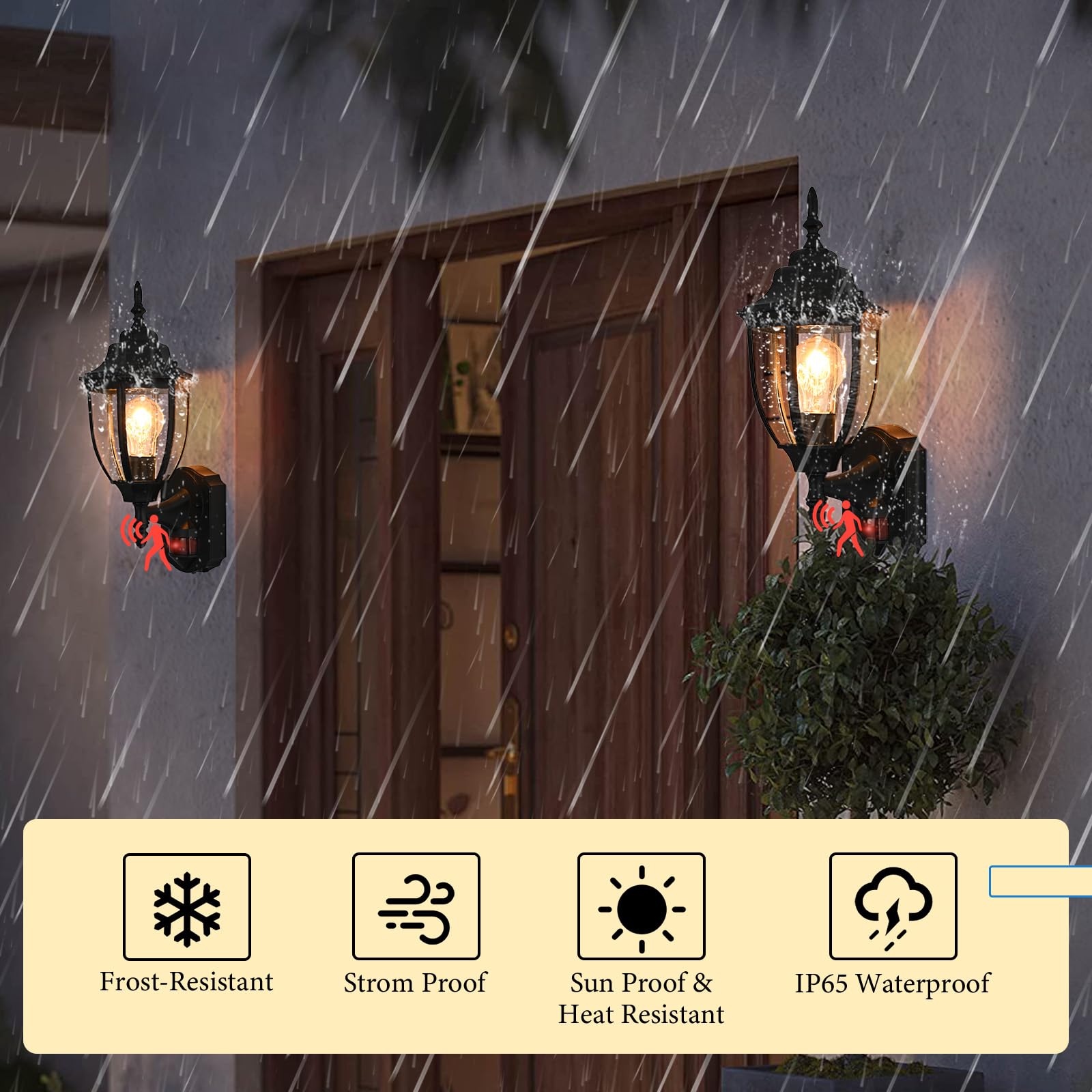Odorpower exterior sconce compatible with E26 bulbs for flexible lighting options