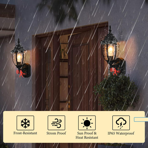 Odorpower exterior sconce compatible with E26 bulbs for flexible lighting options