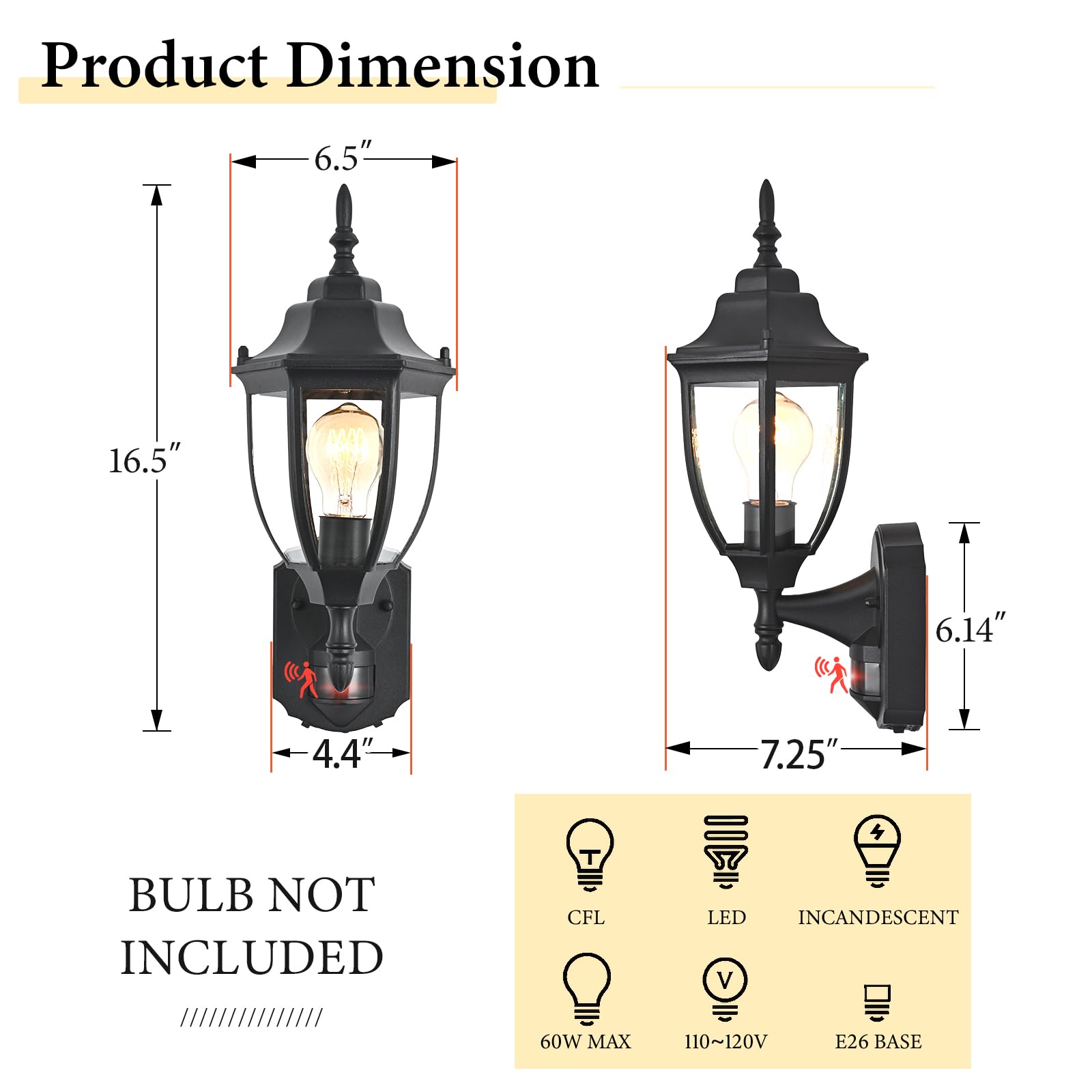 Odorpower wall mount porch light ships pre-assembled for quick, simple installation