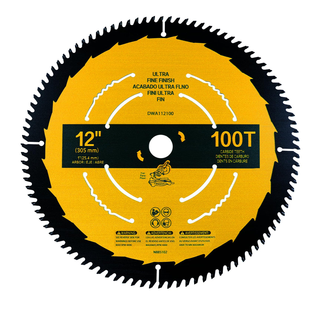 OEM Home 12in 100T Fine Finish Miter Blade for crisp wood cuts