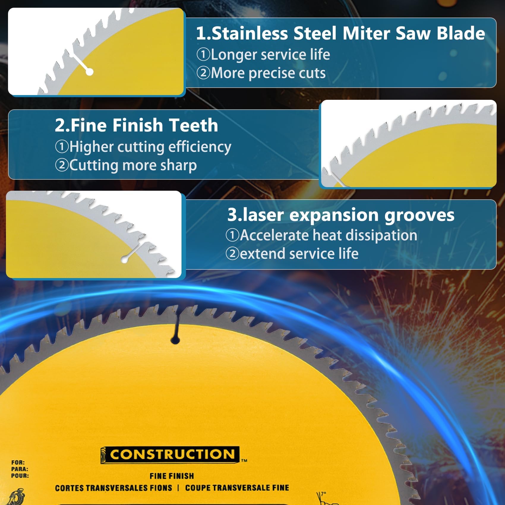 OEM Home 12-inch 80T blade with fine finish edge for laminate and plywood.