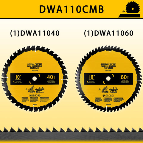 OEM Home 2-pack 10in blades teeth closeup highlights carbide durability and sharp edges.