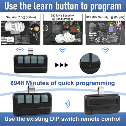 OEM Upgrade 894LT remote with visor clip for hands-free use