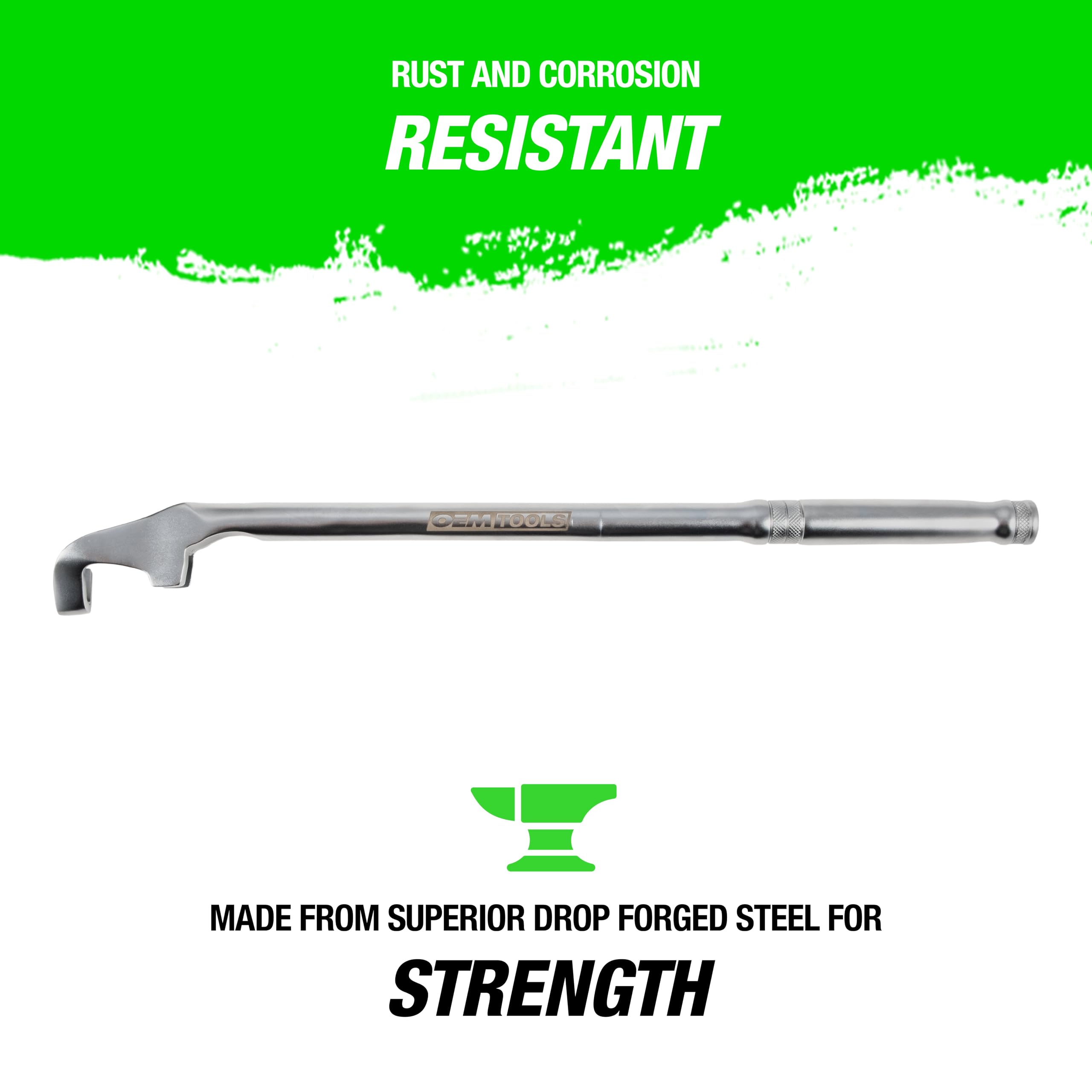 OEMTOOLS 22656 wrench extender in a tight workspace enabling safer torque application.