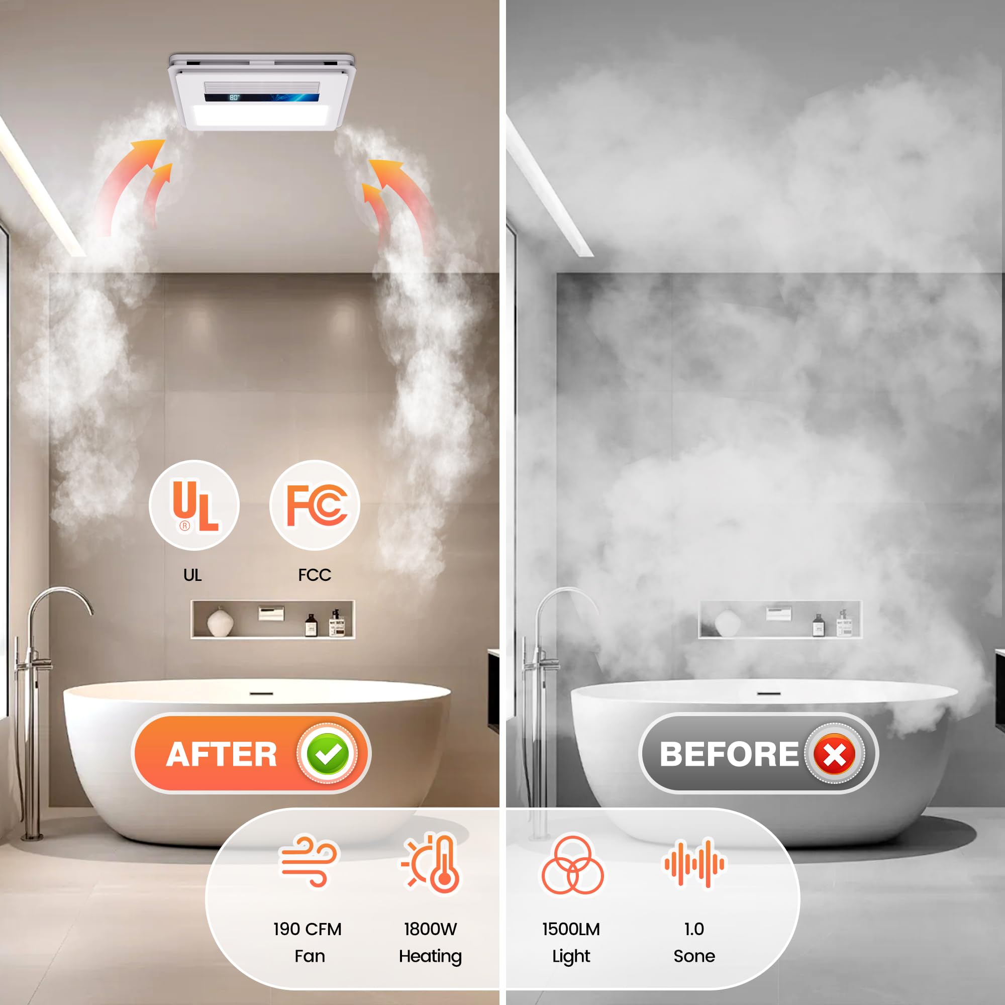 Oeukas remote control used to operate bathroom fan and heater