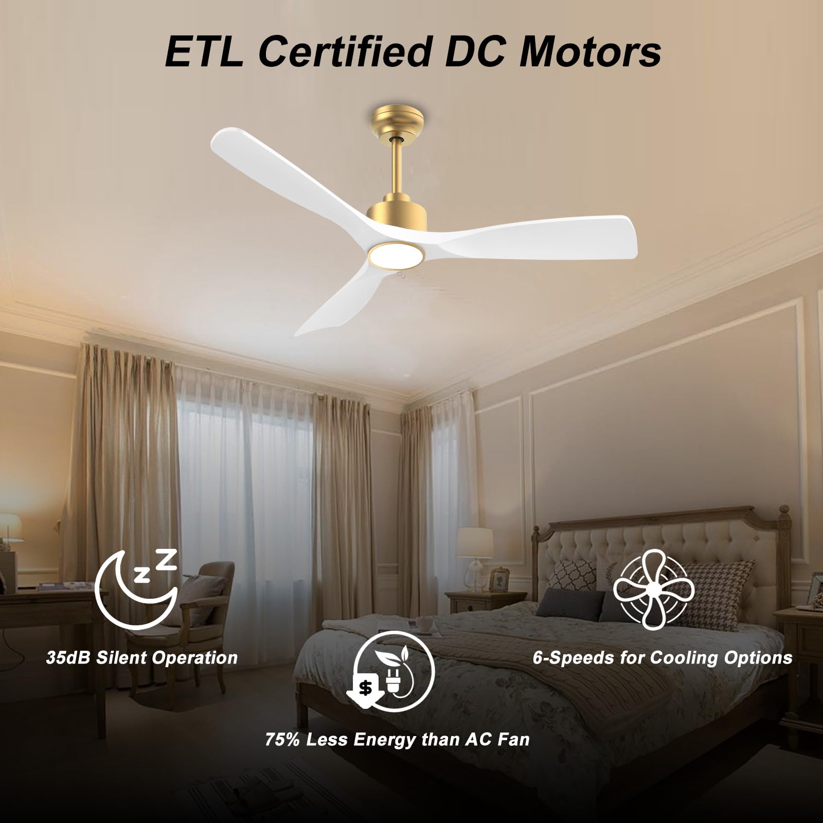 OFANTOP remote control ceiling fan showing wireless operation