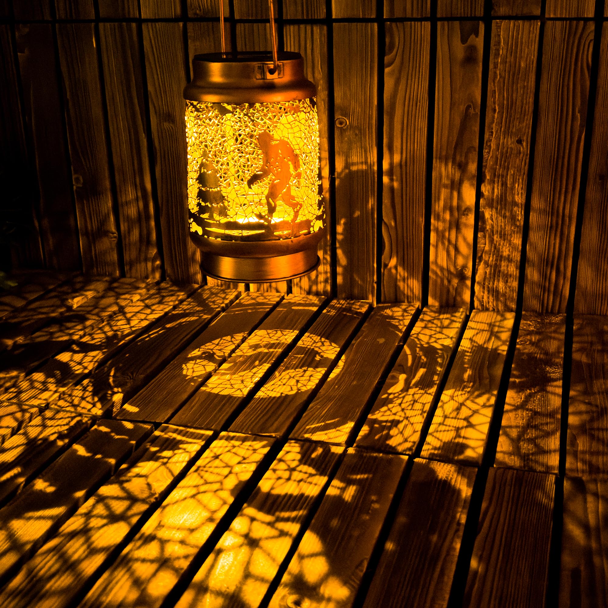 OFEWPAGA Bigfoot silhouette lantern hanging for charming outdoor ambiance
