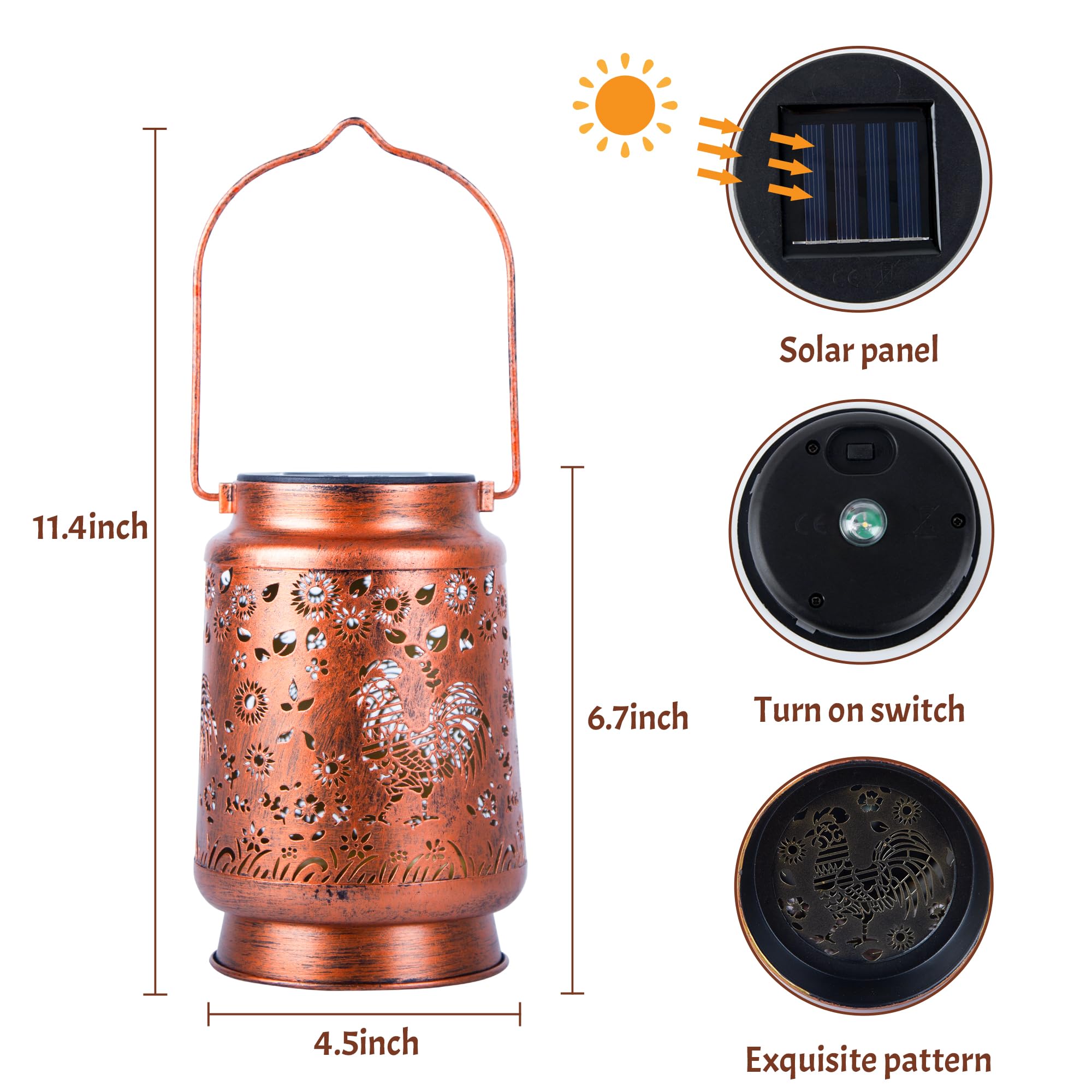 OFEWPAGA chicken lantern decor enhances gardens, patios, and walkways.
