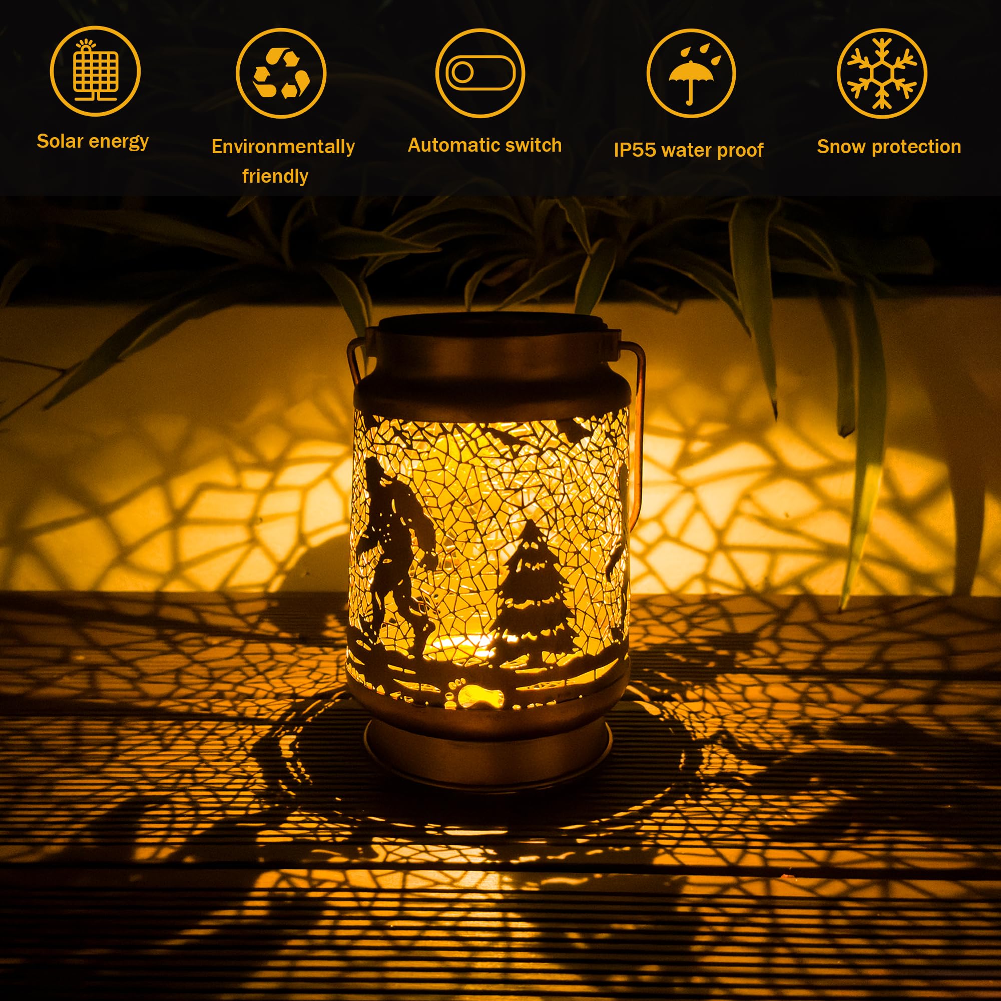 OFEWPAGA solar lantern for outdoor garden with soft, warm glow