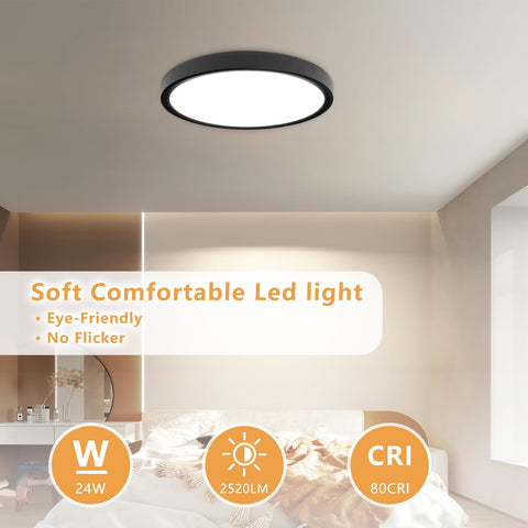 OFFIY 2520lm 24W energy-saving panel brightens mid-sized rooms.
