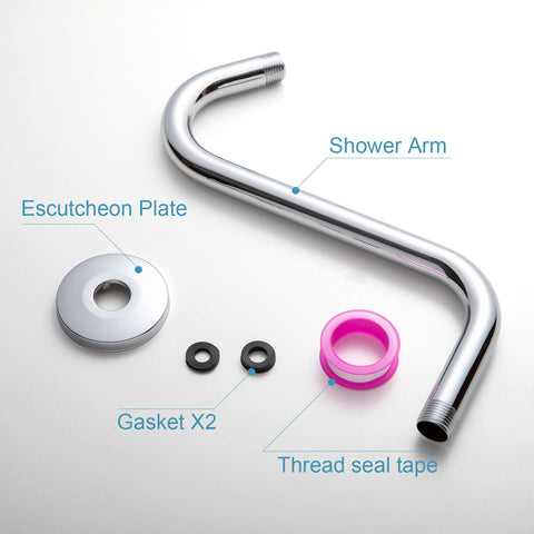 OFFO 1/2-in NPT outlet connector fits standard shower pipes.