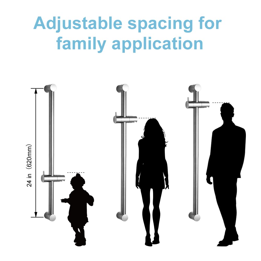 OFFO 360-degree shower head holder enables full angle flexibility.