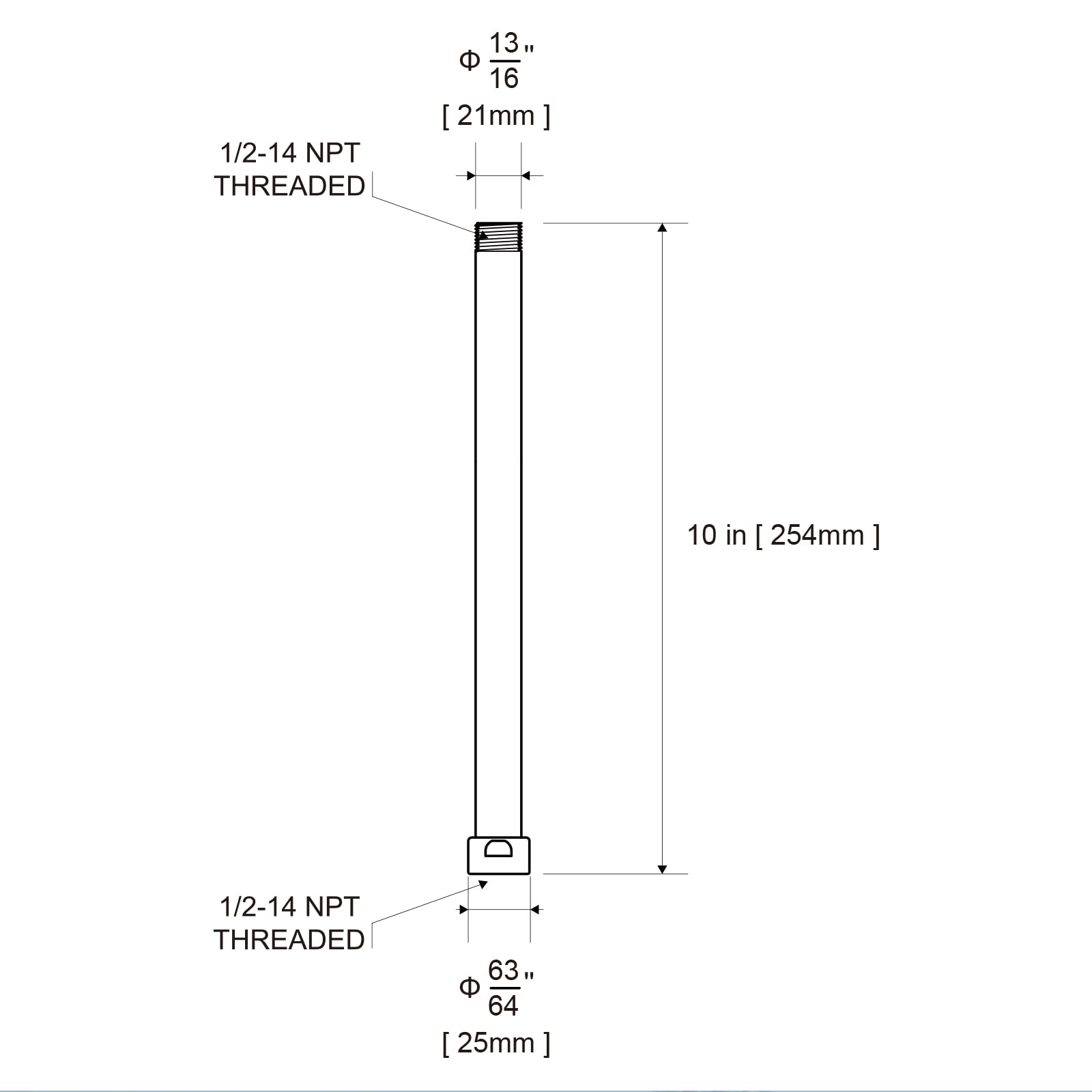 OFFO 10-inch extension improves reach for versatile showers.