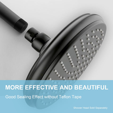 OFFO ceiling-mounted arm connector ensures alignment with standard plumbing.