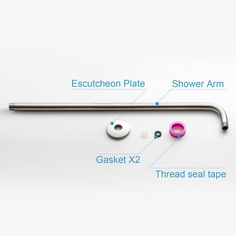 OFFO installation-ready design fits standard shower pipes with clear setup guidance