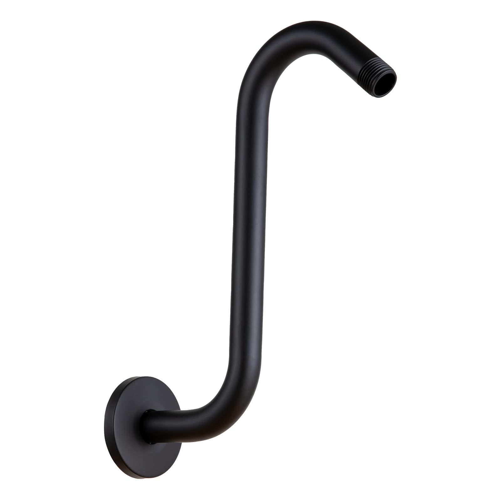 OFFO shower arm 10in high-rise goose neck enables comfortable overhead rainfall experience.