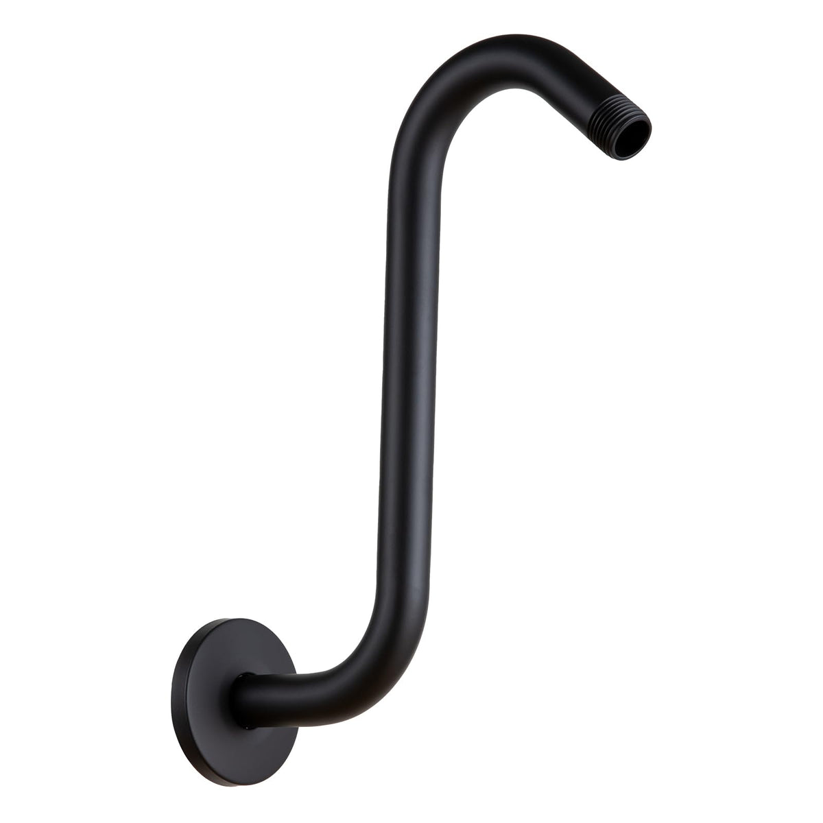 OFFO shower arm 10in high-rise goose neck enables comfortable overhead rainfall experience.