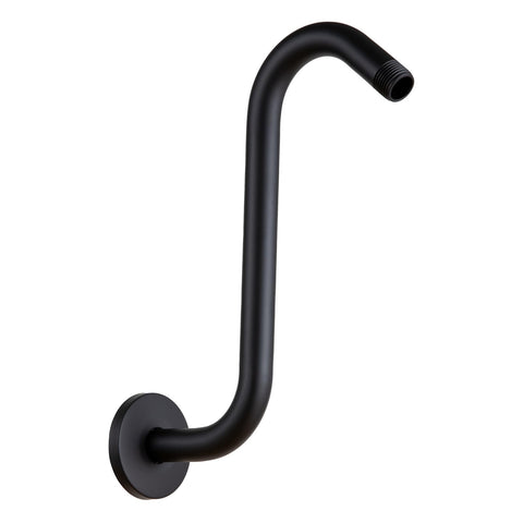 OFFO shower arm 10in high-rise goose neck enables comfortable overhead rainfall experience.