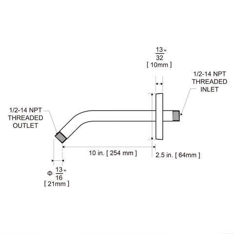 OFFO shower arm flange compatible with fixed and handheld heads