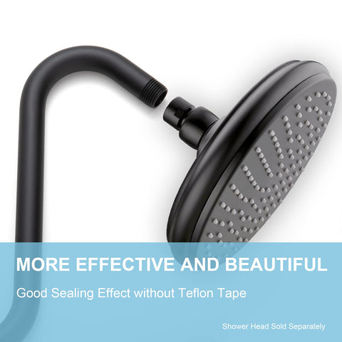 OFFO matte black flange and arm for a stylish, durable bathroom upgrade.