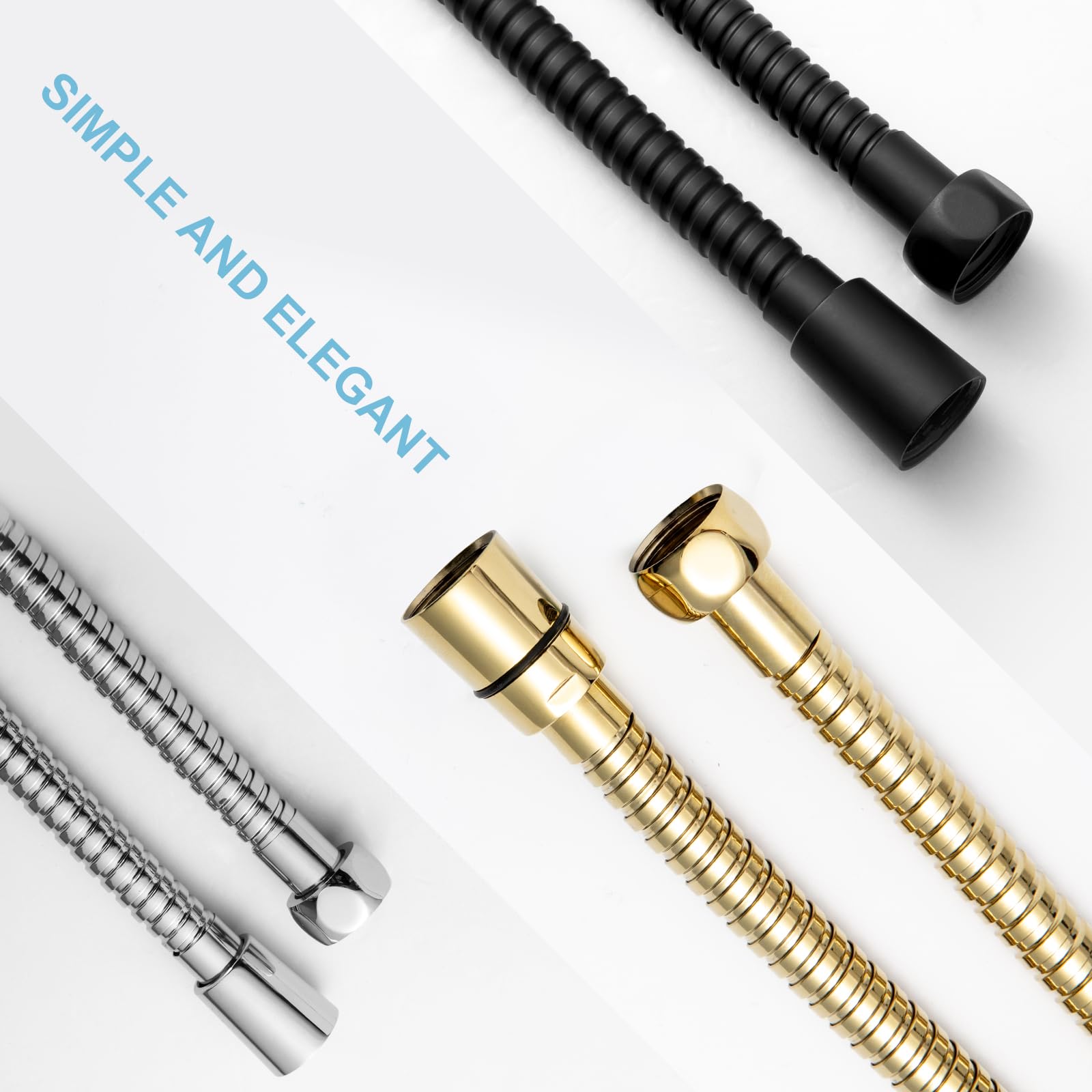 OFFO shower hose measures 80 inches for flexible reach.