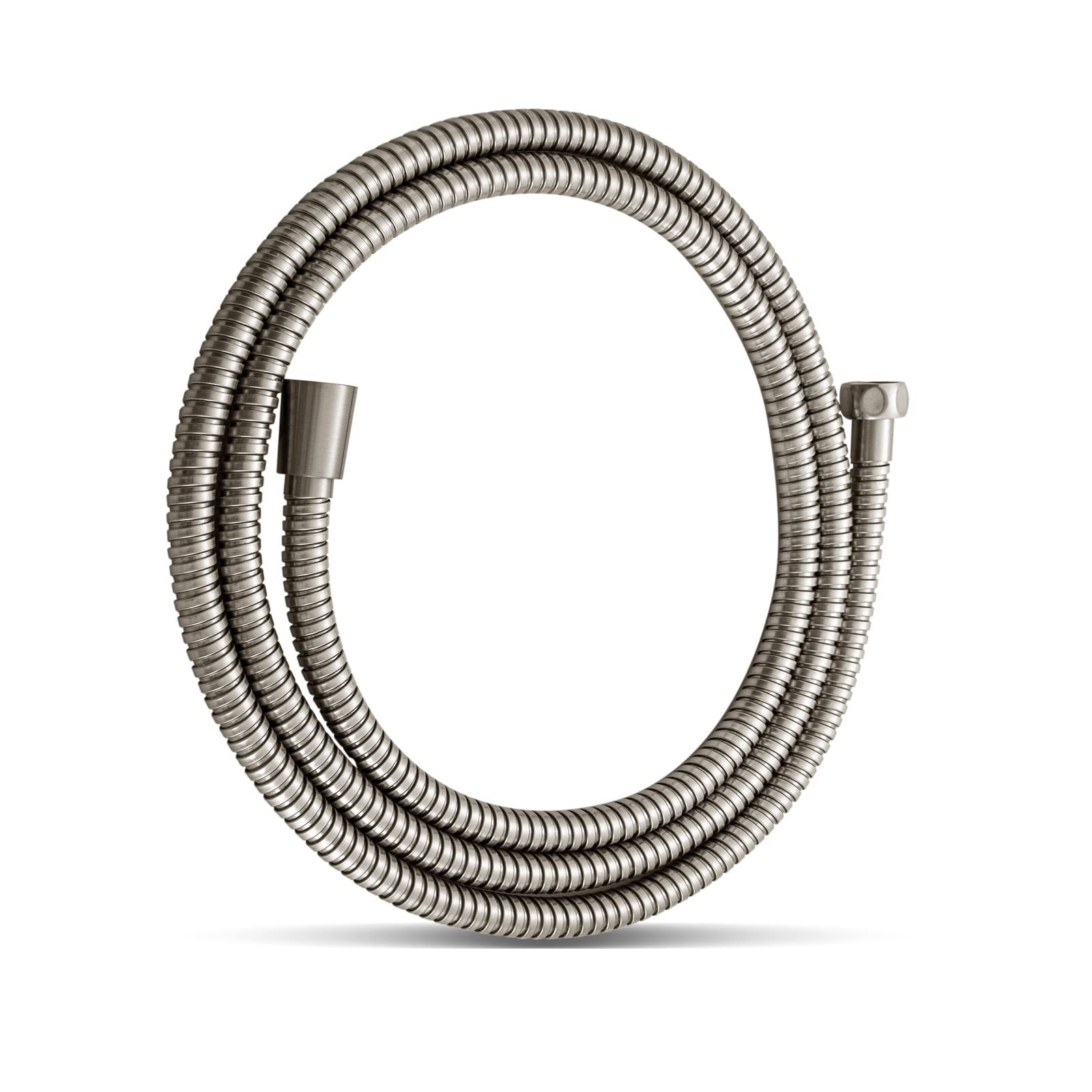 OFFO shower hose brushed nickel anti-kink connection for easy installation and use.