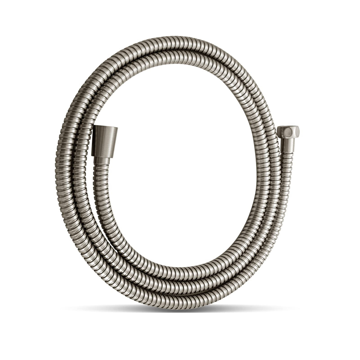 OFFO shower hose brushed nickel anti-kink connection for easy installation and use.