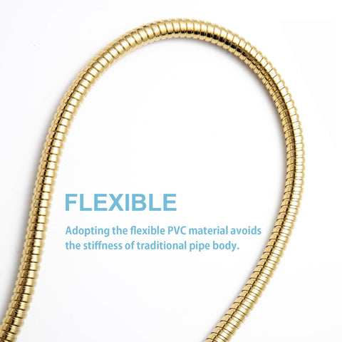 OFFO shower hose electroplated gold finish adds style and easy cleaning.