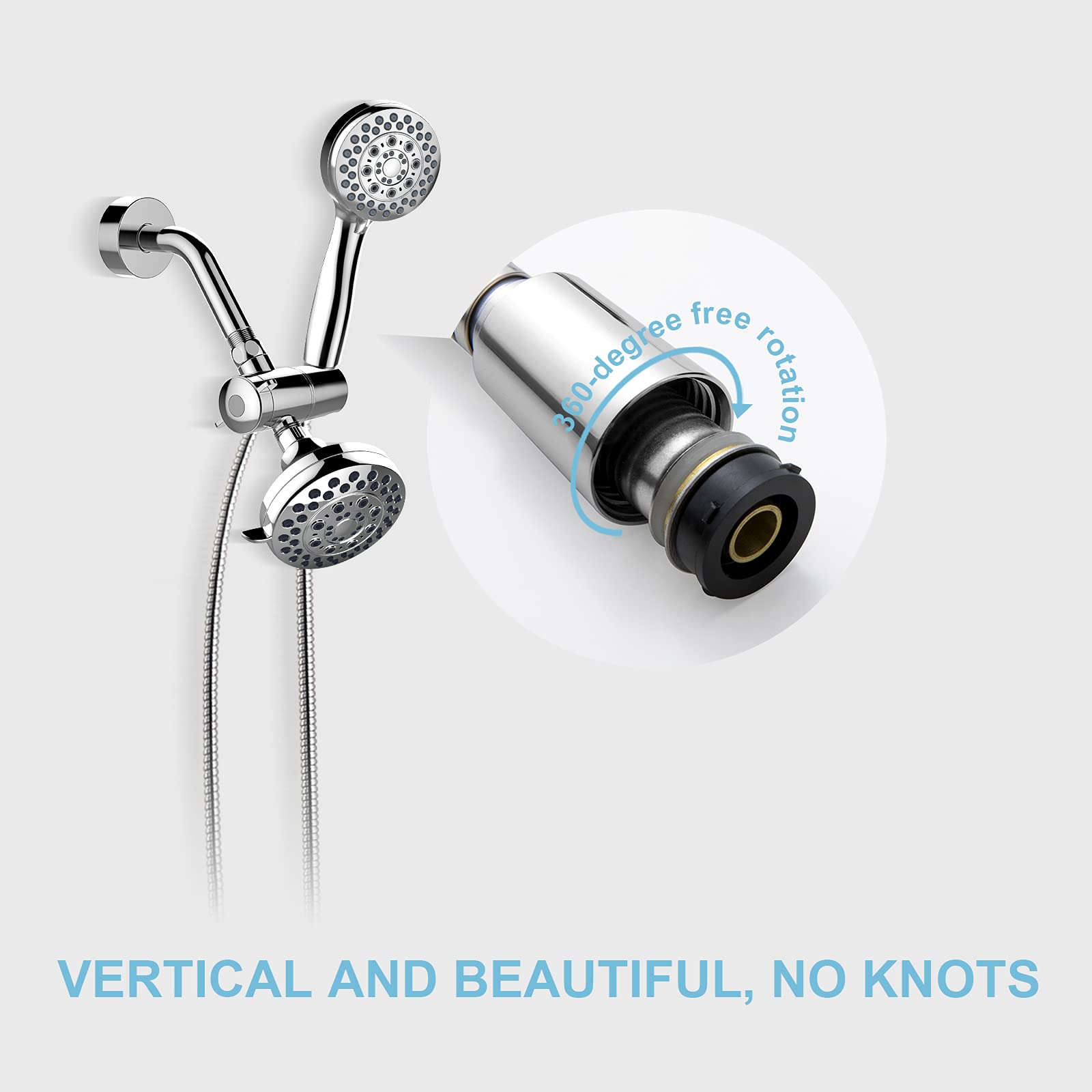 OFFO shower hose with stainless-steel outer tube provides durability and safety for daily use.