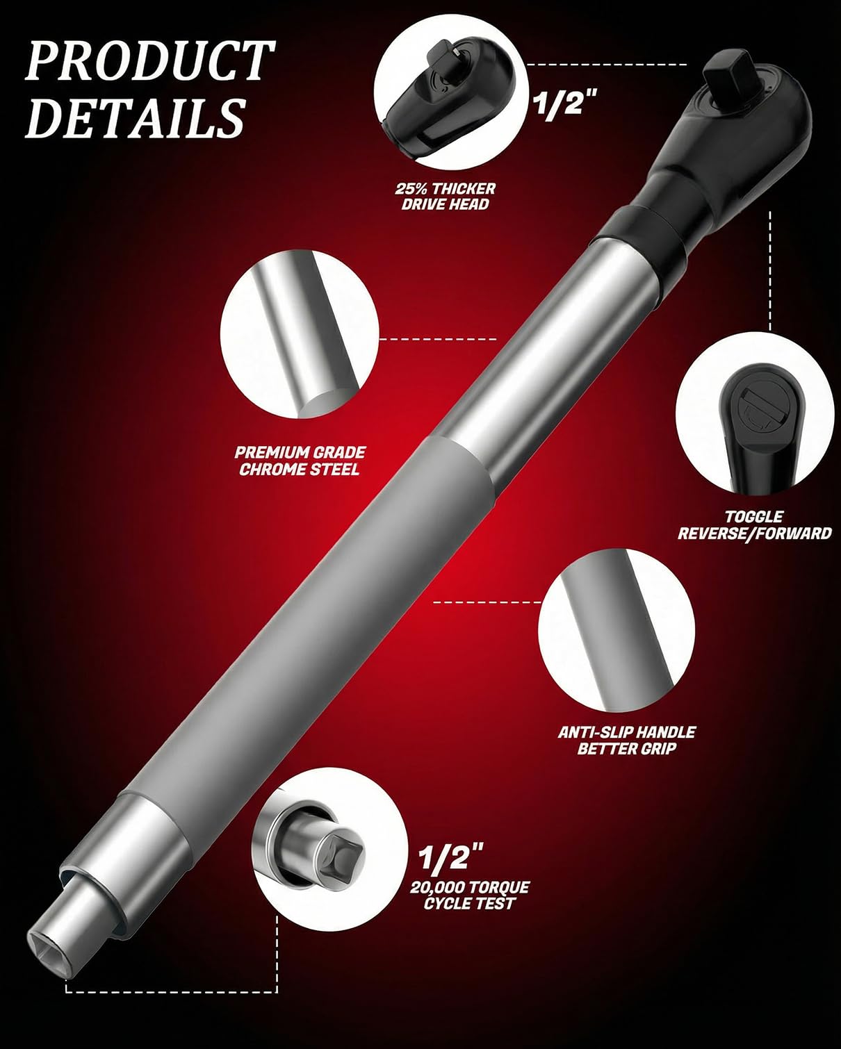Offset Extension Wrench Impact rotating shaft handling high torque for demanding repairs.