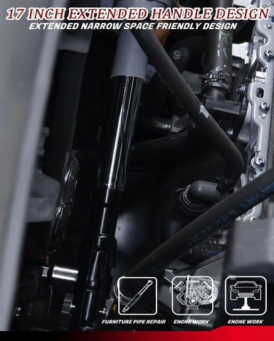 Offset Extension Wrench Impact used in tight spaces for better access under sinks and in cars.