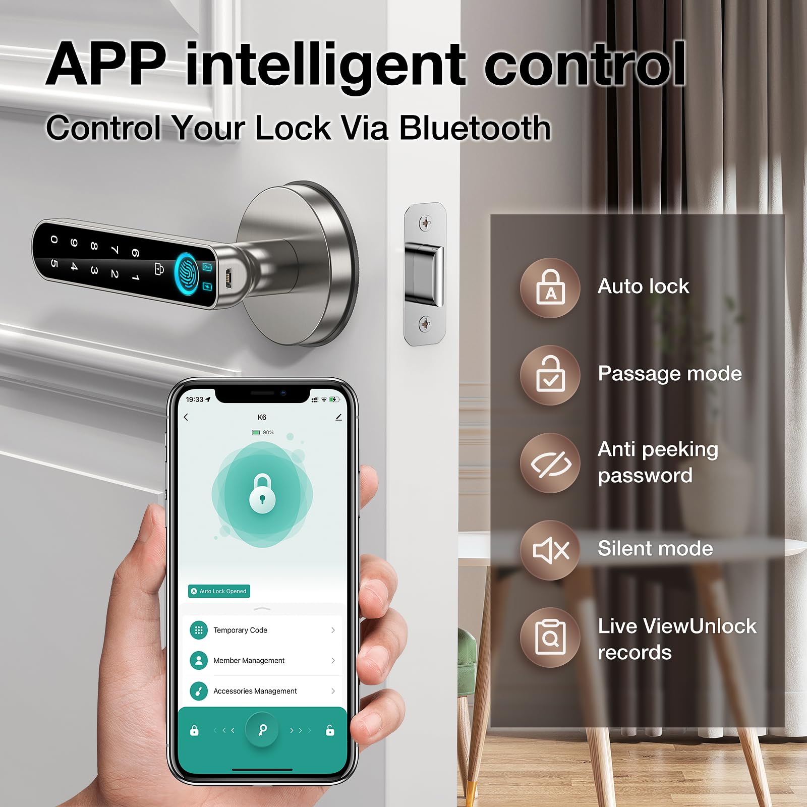 OFFTV 4-in-1 access panel highlights fingerprint, password, keys, app