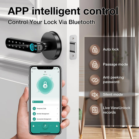 OFFTV app control interface illustrates remote door management.