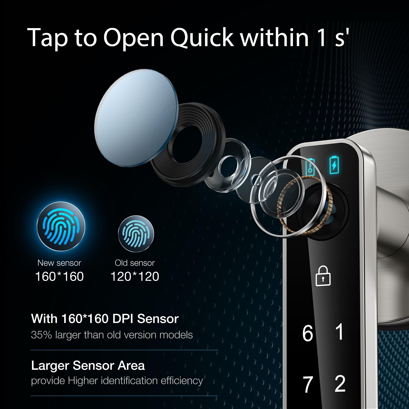 OFFTV smart door knob close-up showing ergonomic grip