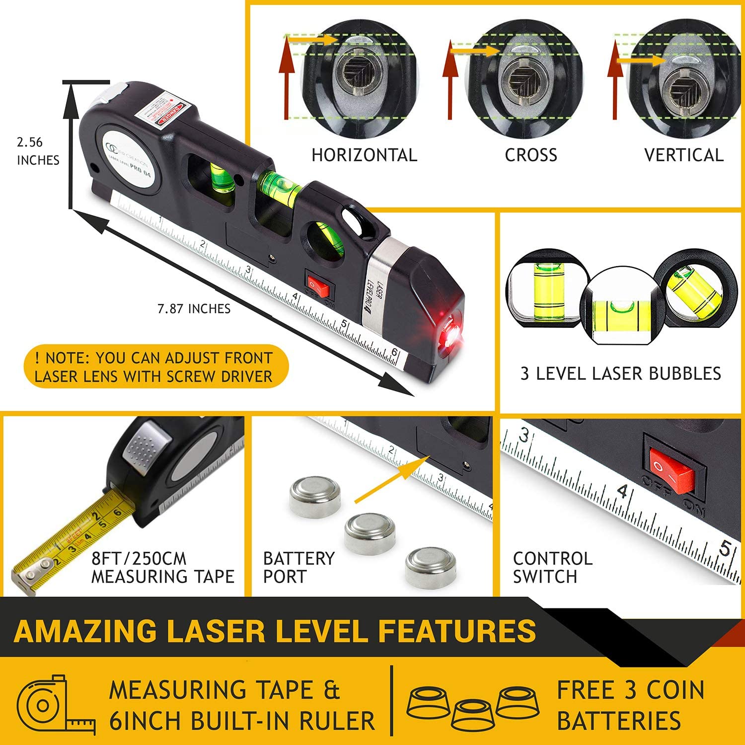 OFIRCREATION picture hanging kit enables precise alignment of frames and decor.