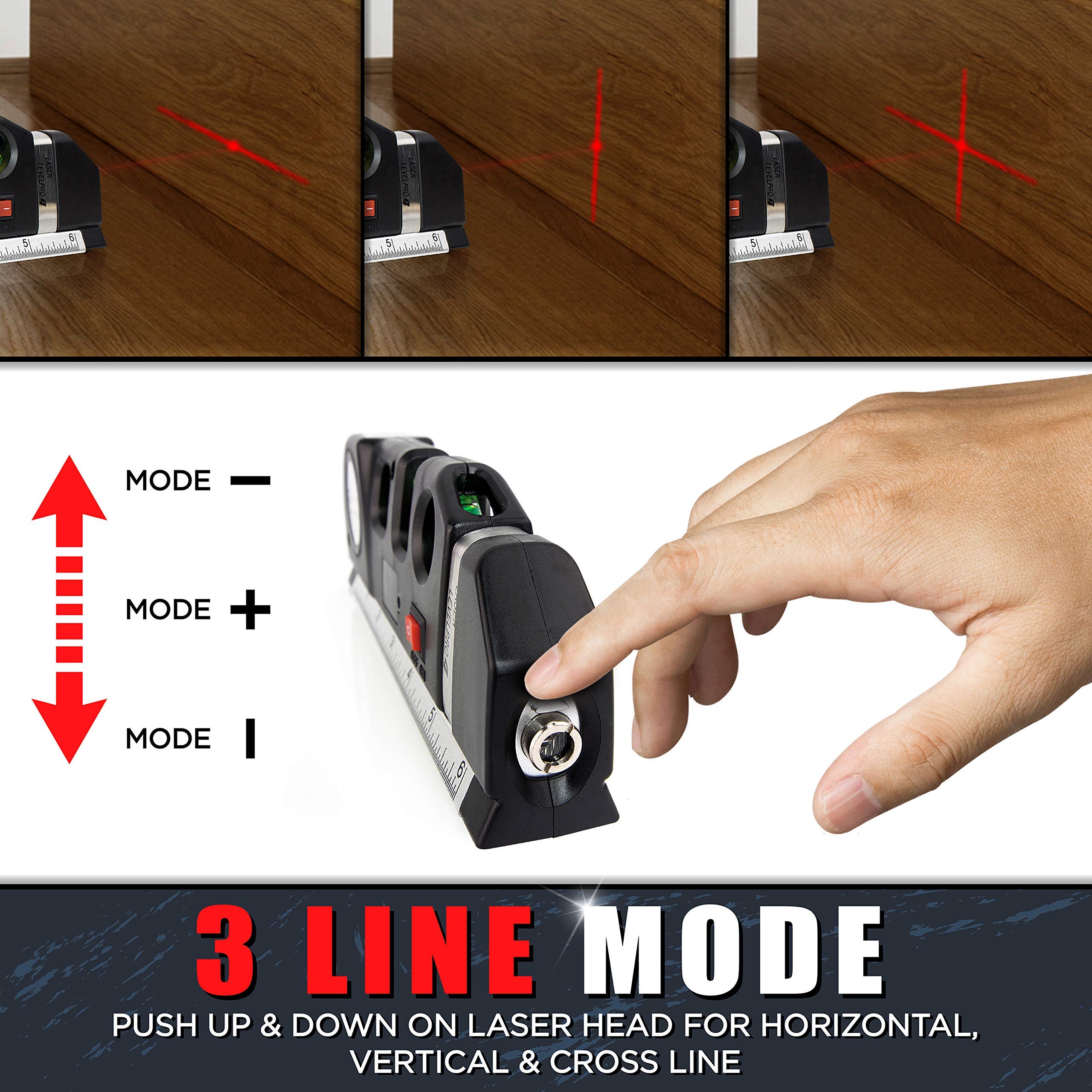 OFIRCREATION self-leveling laser level provides accurate plumb and level for DIY projects.
