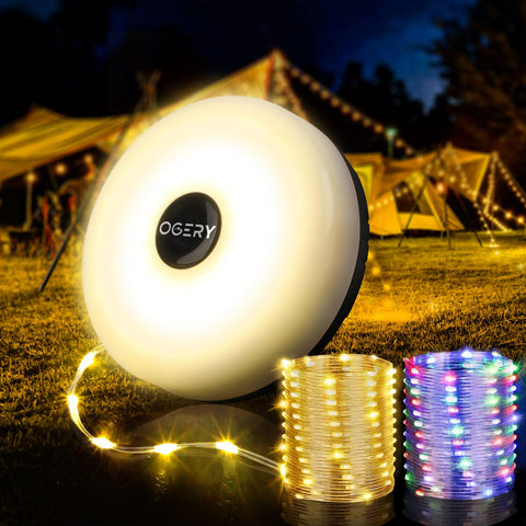 OGERY camping string lights 328ft illuminate tents with flexible ambience.