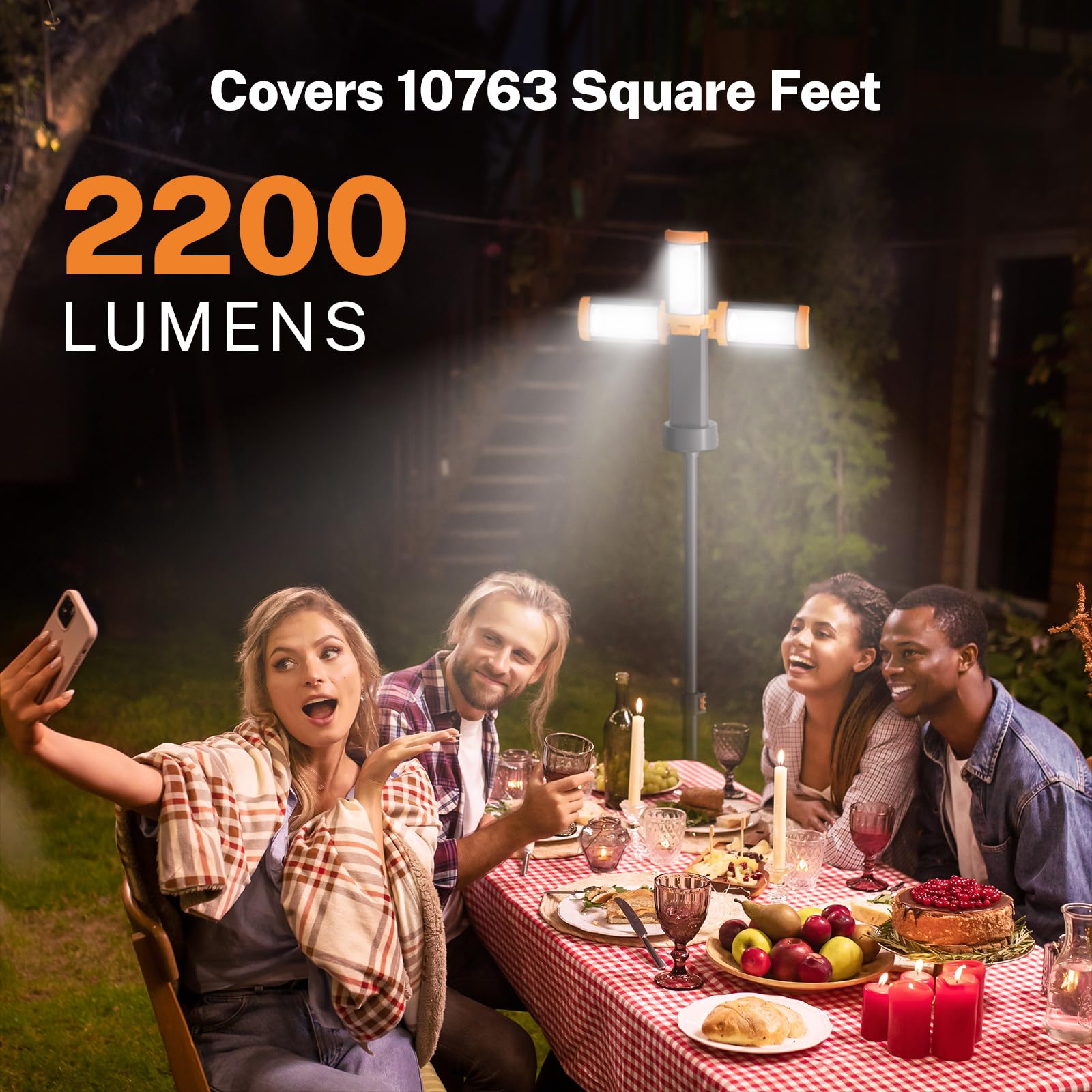 OGERY cordless work light delivers up to 2200 lumens for bright work.