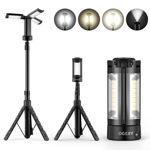 OGERY rechargeable camping light with stand for outdoor visibility on adventures.