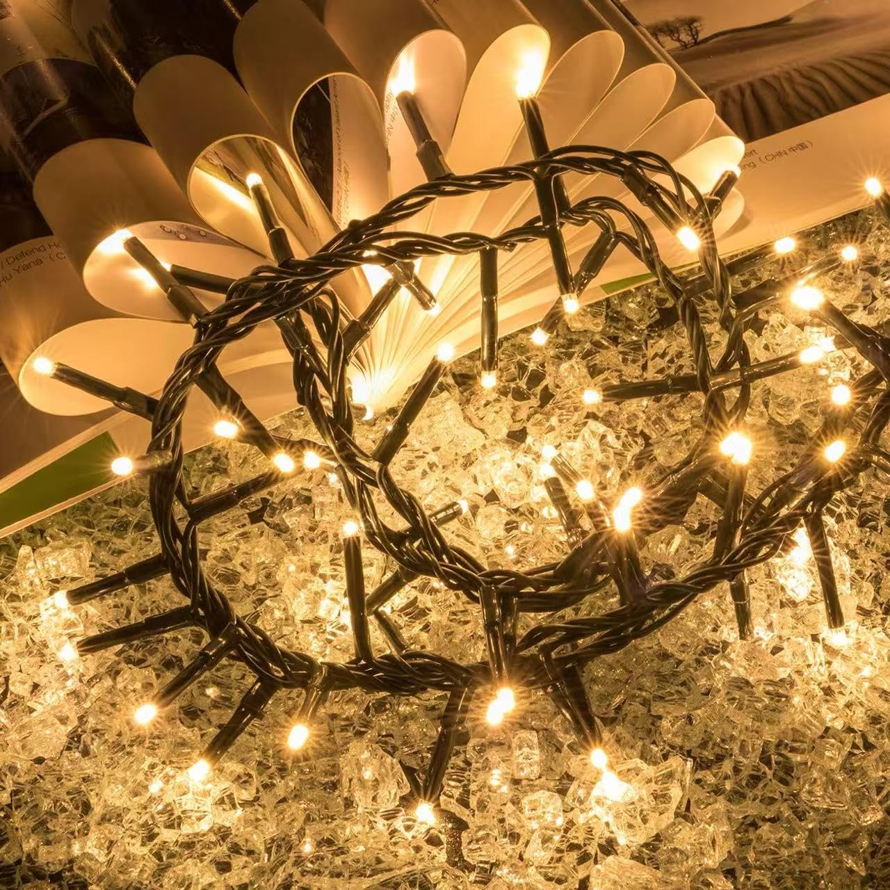 Ogrmar wedding and garden decor with warm, inviting glow.