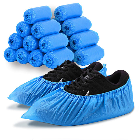 OGUNUOKI disposable shoe covers in a 200-pack protect floors during guest visits.