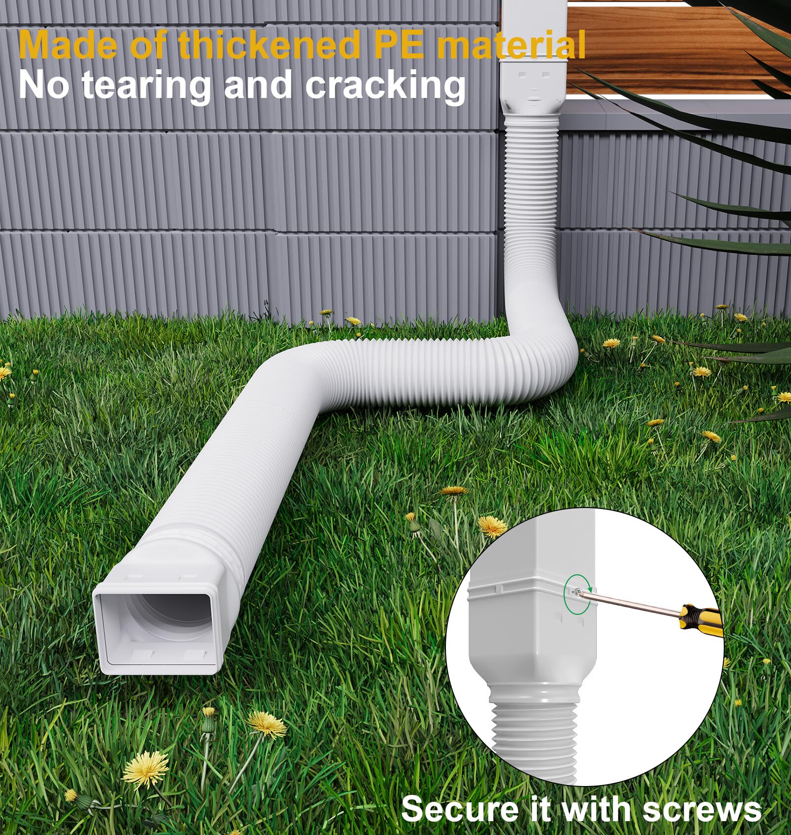 Ogutter burial-ready extension works underground for discreet drainage.