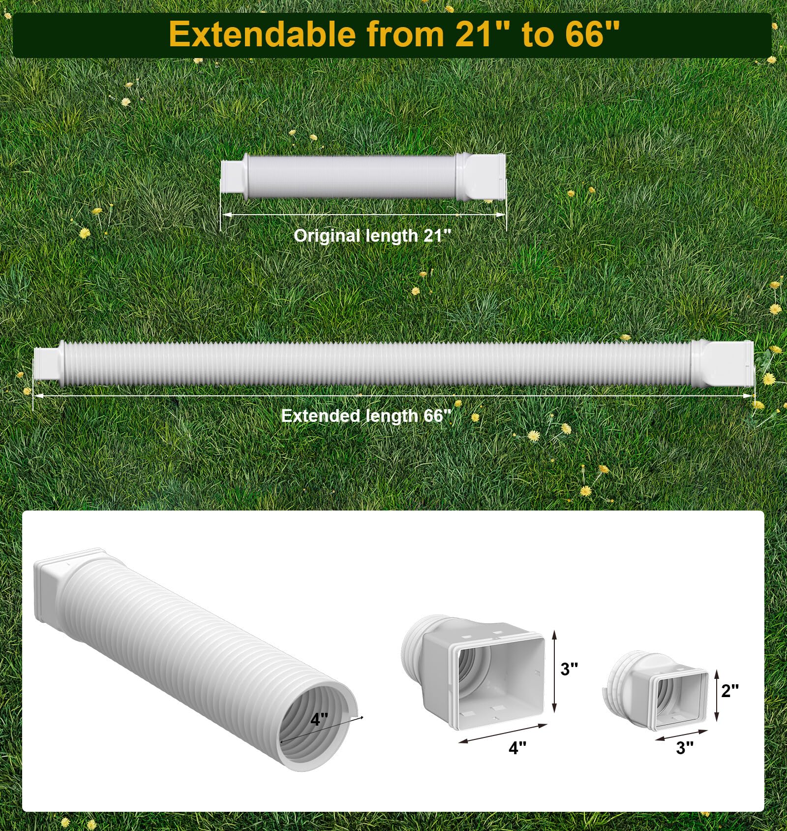 Ogutter flexible downspout extender bends to fit any landscape and protects layout.