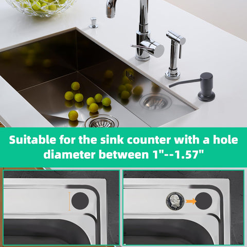 OHiHi easy-install design fits granite, stainless steel, or wood countertops.