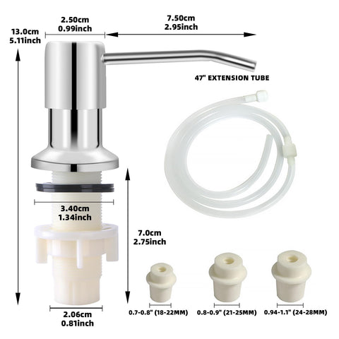 Includes rubber washers to prevent leaks on installation.
