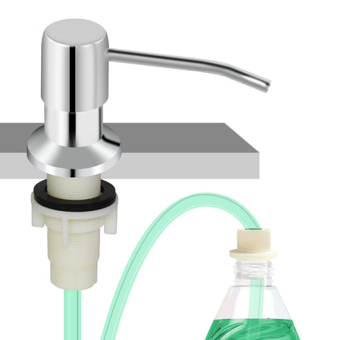 OHiHi kitchen sink soap dispenser in chrome finish, durable and rust-resistant.