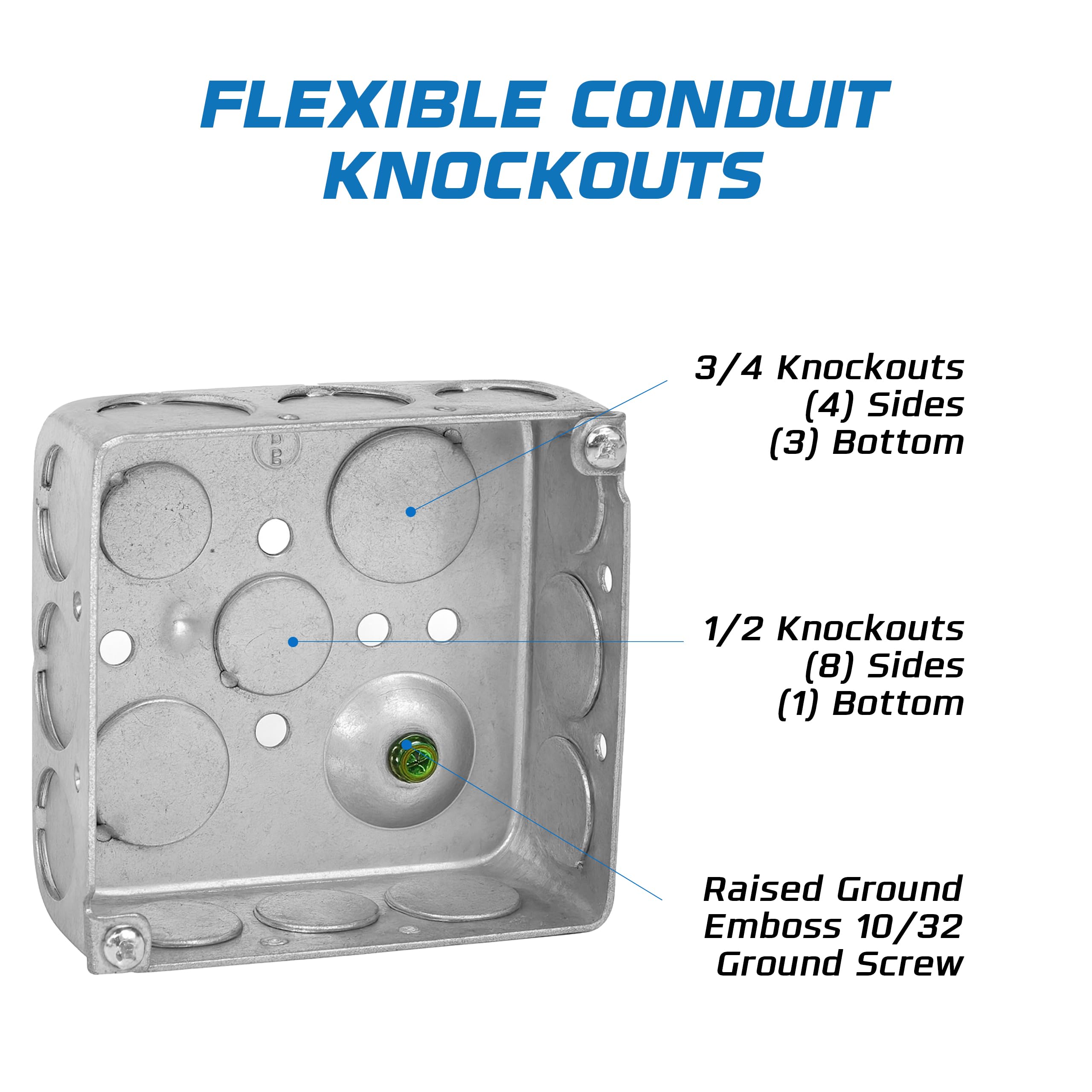 OHLECTRIC 4x4 junction box blank cover included for neat internal wiring.