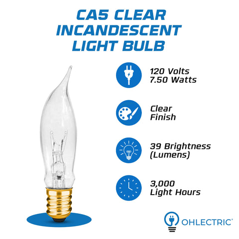 OHLECTRIC CA5 warm-white 2700K bulb creates inviting ambiance for dining areas
