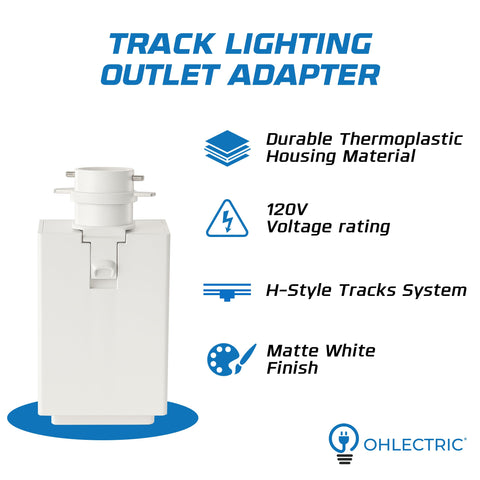 OHLECTRIC clip-on power outlet on H-type track enables tool charging.